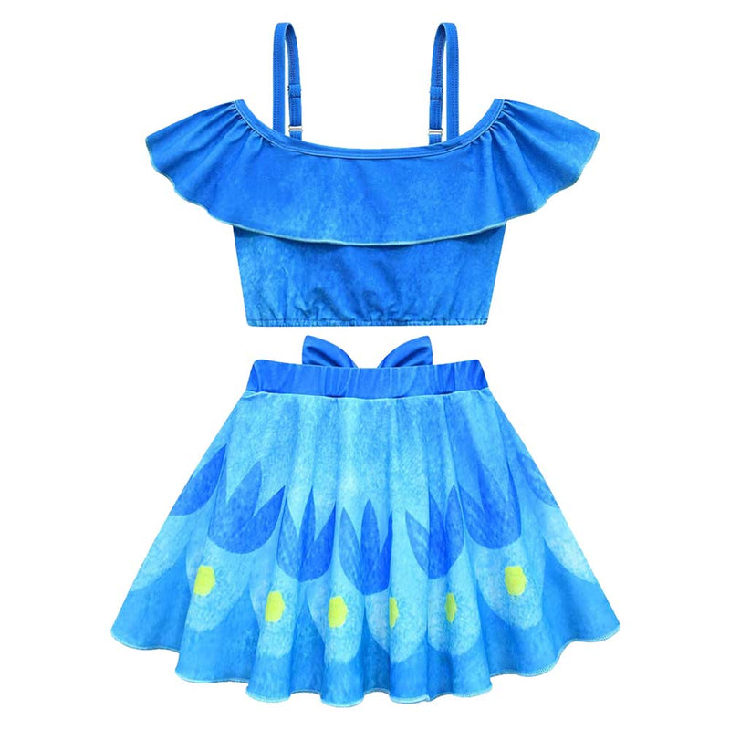 Trolls Band Together Movie Poppy Kids Children Blue Swimsuit Party Carnival Halloween Cosplay Costume