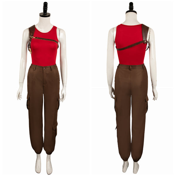 Twisters 2024 Movie Kate Carter Women Red Brown Outfit Party Carnival Halloween Cosplay Costume