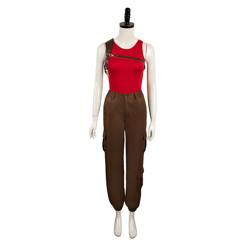 Twisters 2024 Movie Kate Carter Women Red Brown Outfit Party Carnival Halloween Cosplay Costume