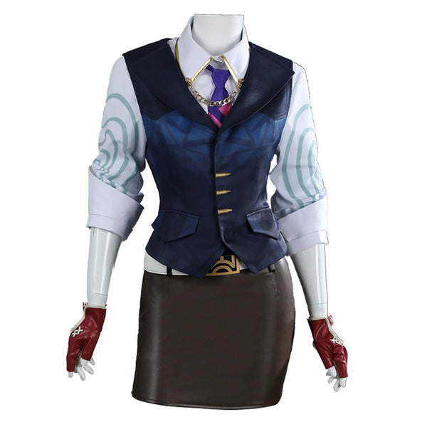 Valorant Game Chamber Women Blue Outfit Party Carnival Halloween Cosplay Costume