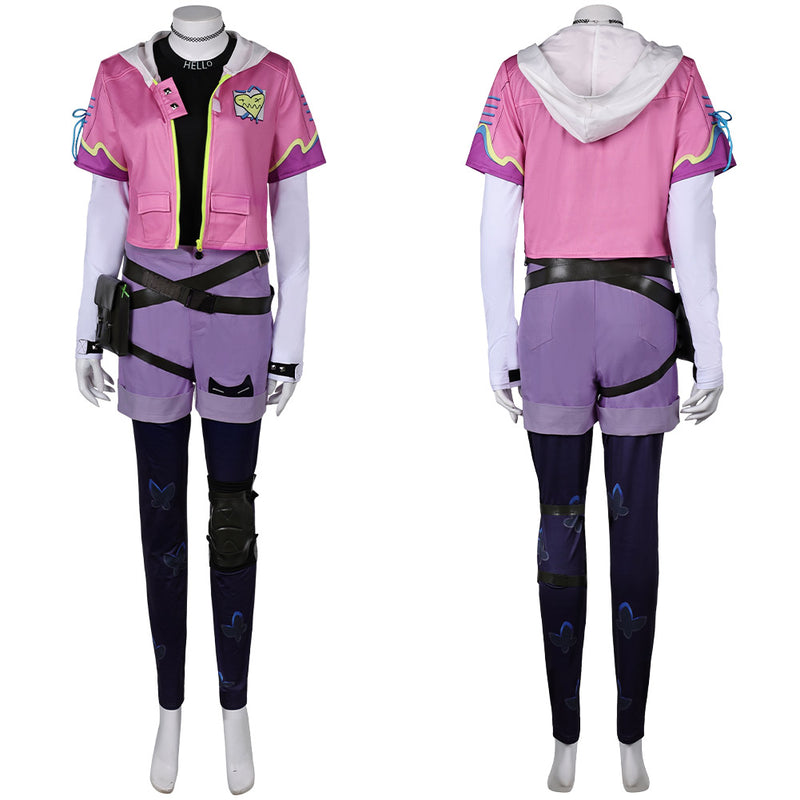 Valorant Game Clove Women Pink Outfit Party Carnival Halloween Cosplay Costume