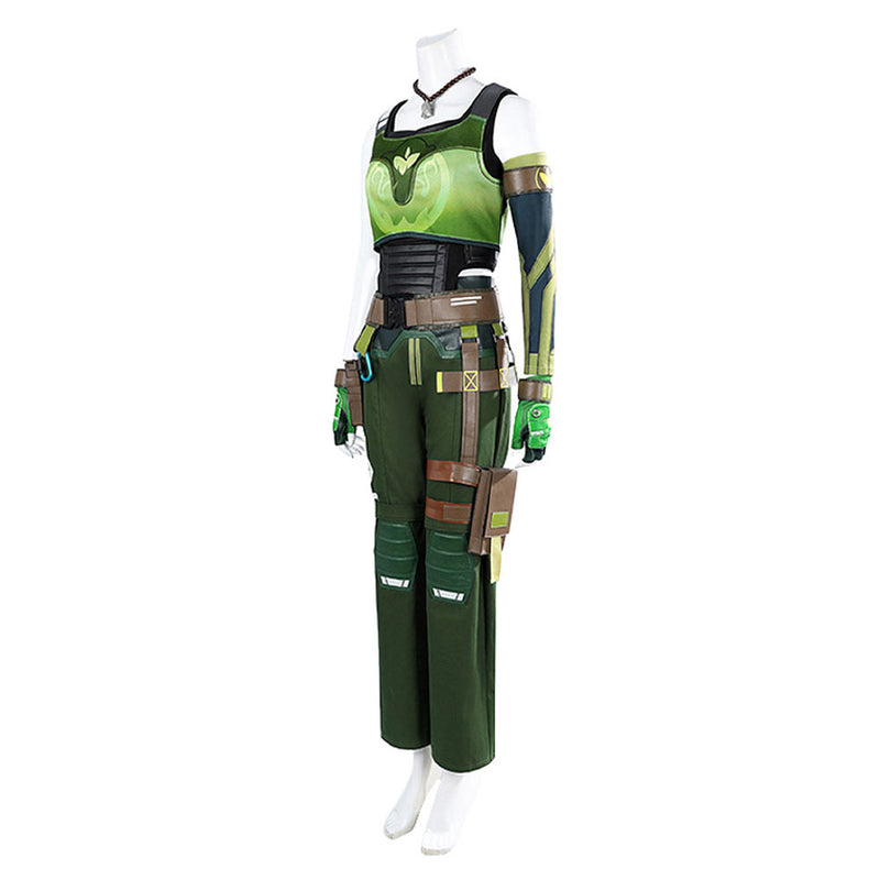 Valorant Skye Women Green Outfit Carnival Halloween Cosplay Costume