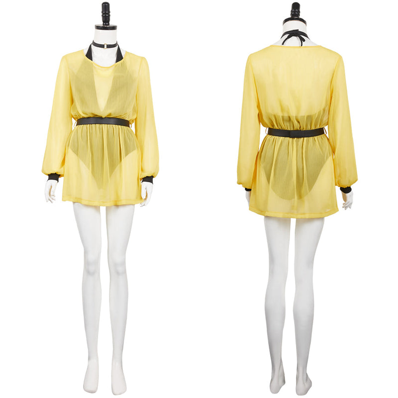 silk spectre fancy dress Sally Jupiter, Silk Spectre yellow chiffon and leather corset costume