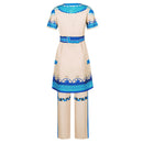 What If TV Kahhori Women Blue Top Pants Set Party Carnival Halloween Cosplay Costume
