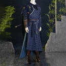 Where Winds Meet Jiang Yan Blue Fullset Outfit Men Halloween Carnival Party Cosplay Costume