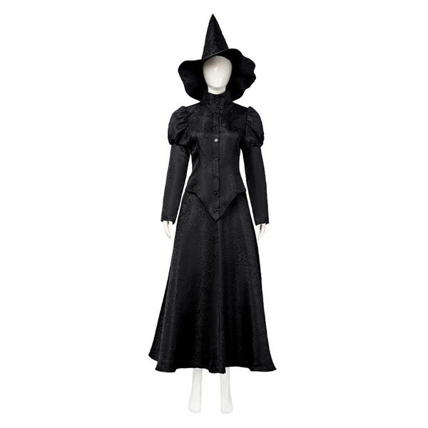 Wicked 2024 Movie Elphaba Thropp Women Black Dress Party Carnival Halloween Cosplay Costume