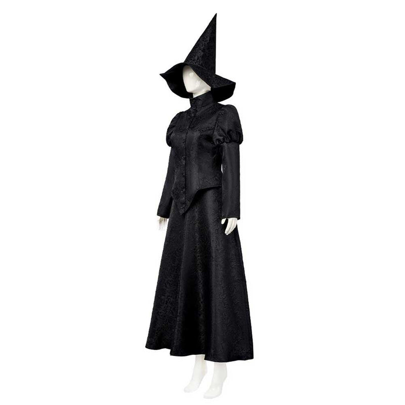 Wicked 2024 Movie Elphaba Thropp Women Black Dress Party Carnival Halloween Cosplay Costume