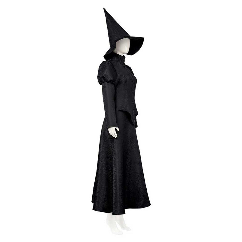 Wicked 2024 Movie Elphaba Thropp Women Black Dress Party Carnival Halloween Cosplay Costume