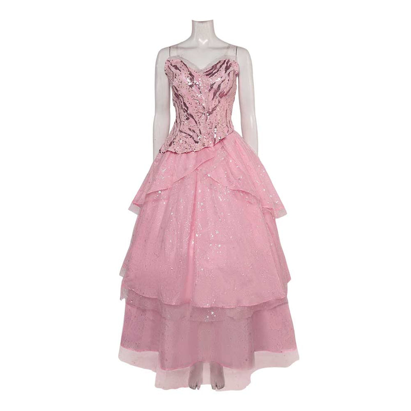 Wicked 2024 Movie Glinda Women Pink Dress Party Carnival Halloween Cosplay Costume