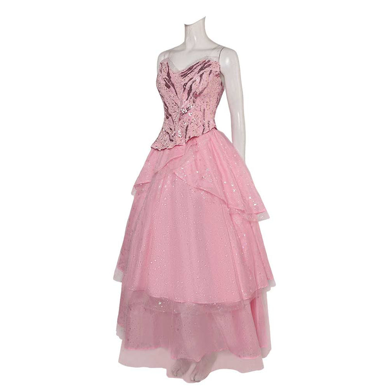 Wicked 2024 Movie Glinda Women Pink Dress Party Carnival Halloween Cosplay Costume