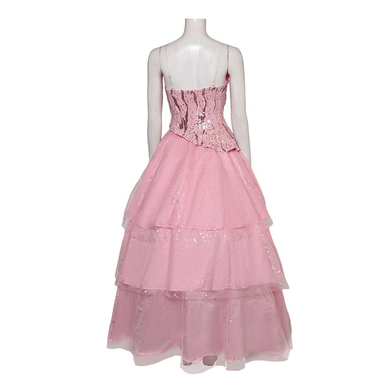 Wicked 2024 Movie Glinda Women Pink Dress Party Carnival Halloween Cosplay Costume