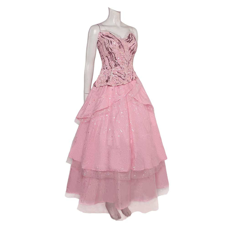 Wicked 2024 Movie Glinda Women Pink Dress Party Carnival Halloween Cosplay Costume