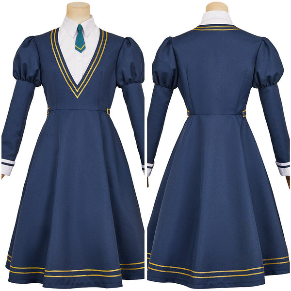 Witch Watch Nemu Miyao Women Blue Dress Carnival Halloween Cosplay Costume