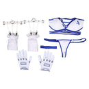 Women Blue And White Bikini Set Swimsuit Sexy Outfit Carnival Halloween Cosplay Costume
