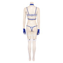 Women Blue And White Bikini Set Swimsuit Sexy Outfit Carnival Halloween Cosplay Costume