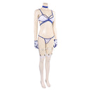 Women Blue And White Bikini Set Swimsuit Sexy Outfit Carnival Halloween Cosplay Costume
