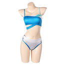 Women Blue Bikini Set Swimsuit Cover Up Outfit Carnival Halloween Cosplay Costume