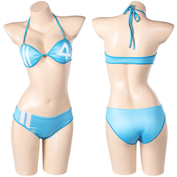 Women Blue Bikini Set Swimsuit Outfit Carnival Halloween Cosplay Costume