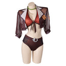Women Brown Bikini Set Swimsuit Cover Up Outfit Carnival Halloween Cosplay Costume