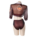 Women Brown Bikini Set Swimsuit Cover Up Outfit Carnival Halloween Cosplay Costume