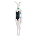 Women Green Jumpsuit Bunny Girl Outfit Carnival Halloween Cosplay Costume