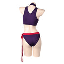 Women Purple Swim Tankini Swimsuit Carnival Halloween Cosplay Costume