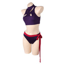 Women Purple Swim Tankini Swimsuit Carnival Halloween Cosplay Costume