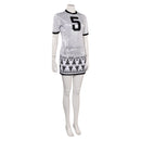 Women White Casual Top Skirt 2 Pieces Fashion Outfit Carnival Halloween Cosplay Costume