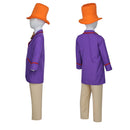 Wonka 2023 Movie Wonka Kids Children Purple Suit Party Carnival Halloween Cosplay Costume