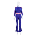 Zombies 4: Dawn of the Vampires Addison Wells Women Blue Top Pants Set Cosplay Costume