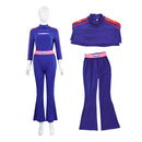Zombies 4: Dawn of the Vampires Addison Wells Women Blue Top Pants Set Cosplay Costume