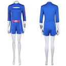 Zombies 4: Dawn of the Vampires Addison Wells Women Blue Top Shorts Set Cosplay Costume