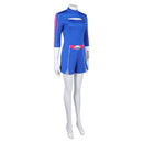 Zombies 4: Dawn of the Vampires Addison Wells Women Blue Top Shorts Set Cosplay Costume