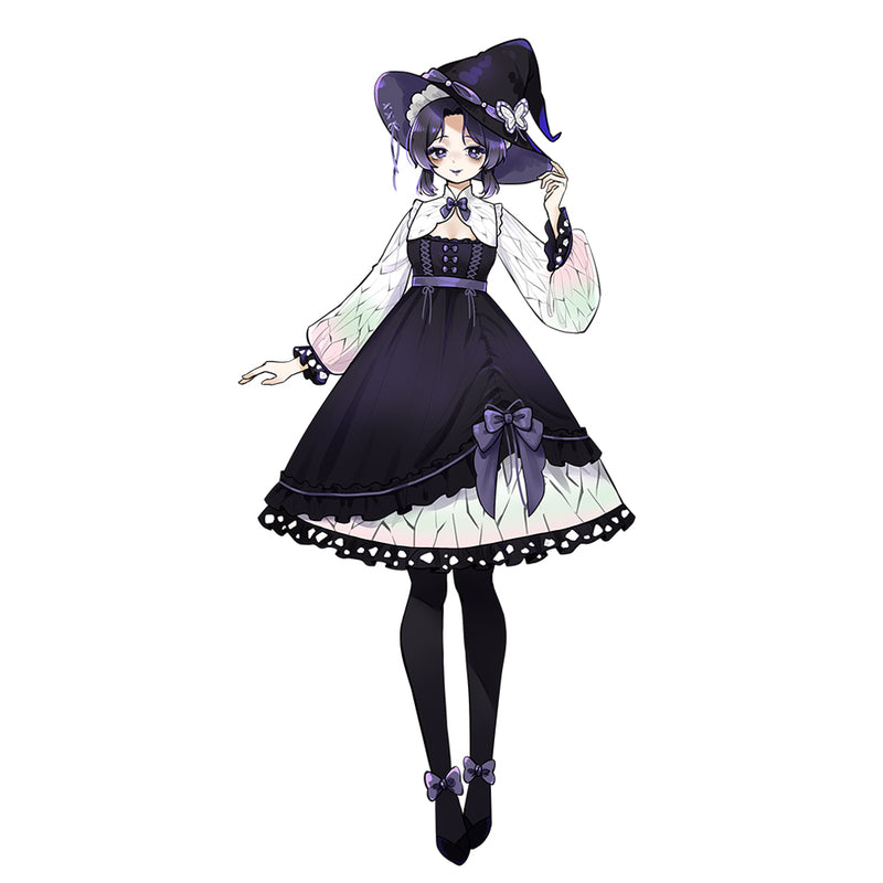 Pre-order  Kochou Shinobu Lolita Halloween Dress Cosplay Costume
