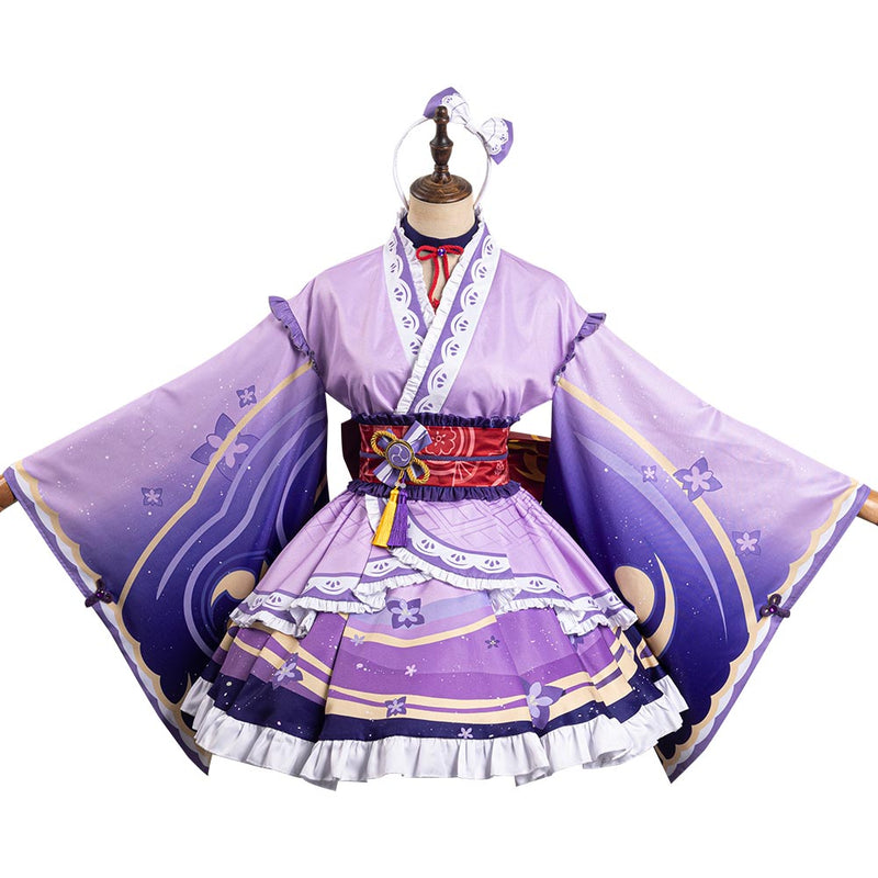 Genshin Impact Raiden Shogun Lolita Cosplay Costume Outfits Halloween Carnival Party Suit