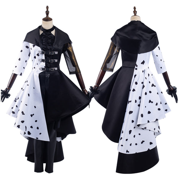 2021 Cruel Devil Black and White Dress Outfits Halloween Carnival Suit Cosplay Costume