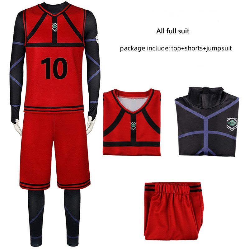 Blue Lock Football Uniform Cosplay Costume Top Shorts Outfits Halloween Carnival Suit