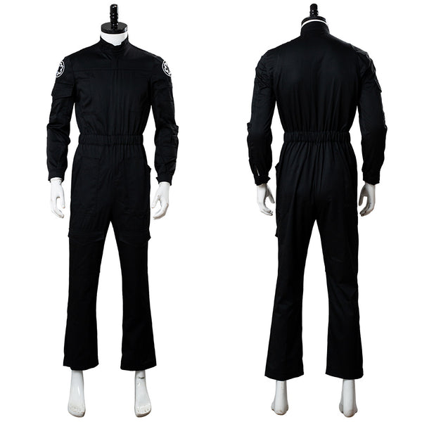 SW Imperial Tie Fighter Pilot Black flightsuit uniform jumpsuit Cosplay Costume