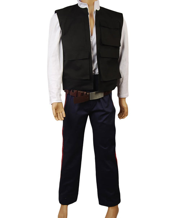 SW ANH A New Hope Han Solo Vest Shirt Pants Cosplay Costume