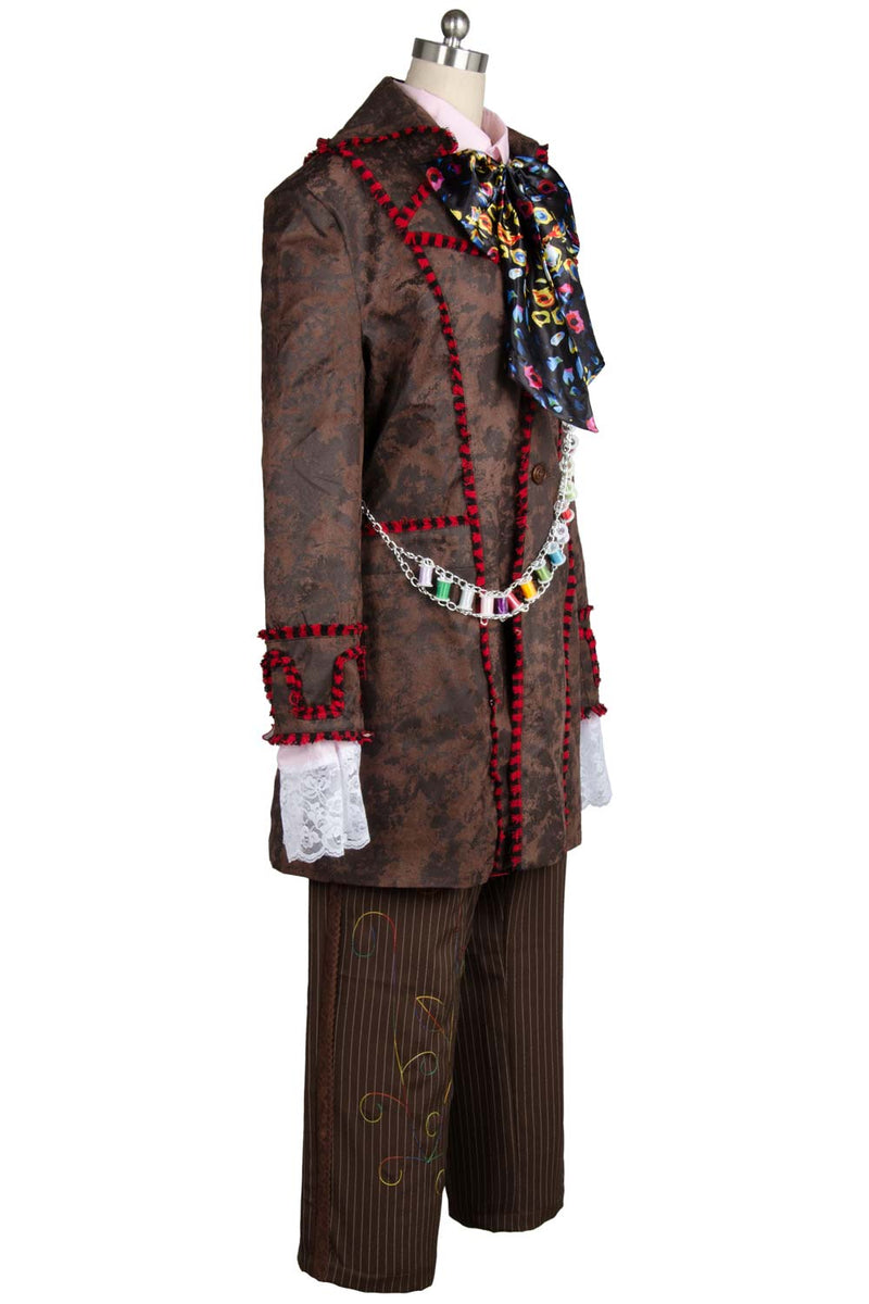 Johnny Depp Mad Hatter Jacket Pants Tie 6 pcs Cosplay Costume