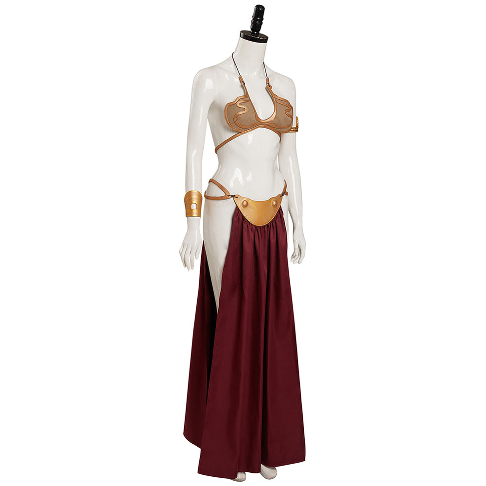 Leia Cosplay Costume Slave Leia Metal Bikini Outfits Halloween Carniva