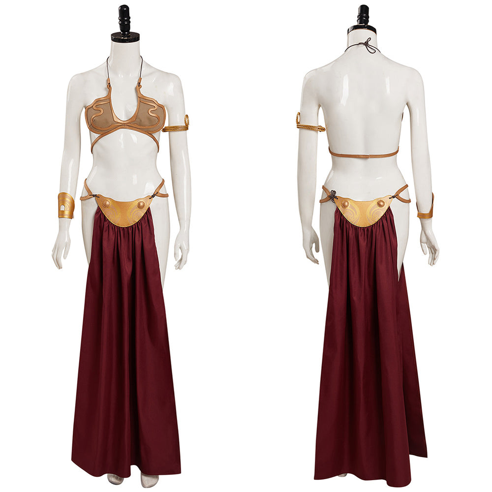 Leia Cosplay Costume Slave Leia Metal Bikini Outfits Halloween Carniva