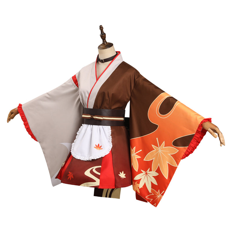 Genshin Impact Kaedehara Kazuha Original Design Cosplay Costume Kimono Maid Outfits Halloween Carnival Suit