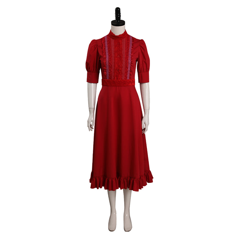 Pearl (2022) Pearl Red Dress Outfits Halloween Carnival Suit Cosplay Costume