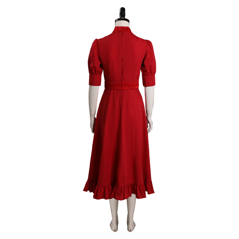 Pearl (2022) Pearl Red Dress Outfits Halloween Carnival Suit Cosplay Costume