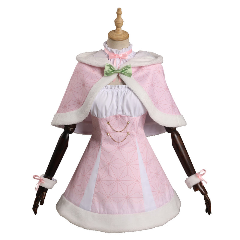 Pink Christmas Cosplay Costume Dress Outfits Halloween Carnival Suits