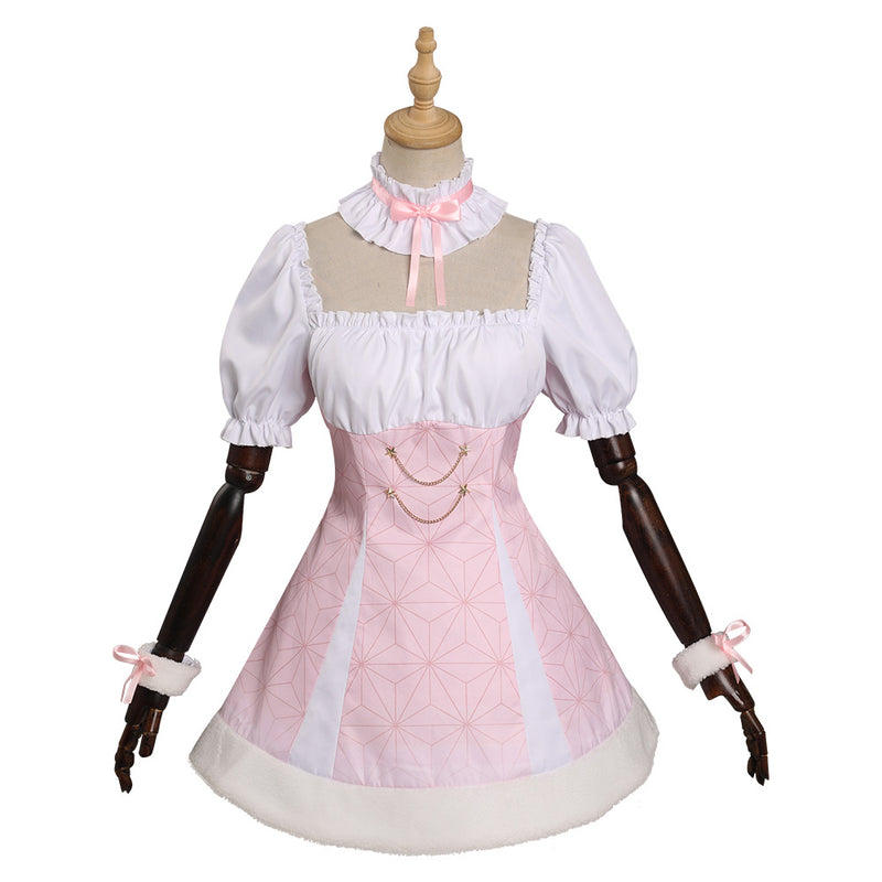 Pink Christmas Cosplay Costume Dress Outfits Halloween Carnival Suits