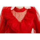 Beetlejuice 2024 Lydia Deetz / Beetlejuice Cosplay Costume Red Wedding Outfits Halloween Carnival Suit