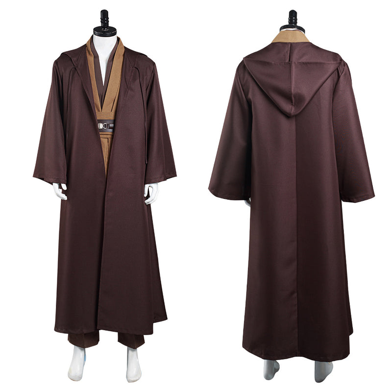 Adult Outfit for Jedi Costume Tunic Hooded Robe Anakin Skywalker Uniform Brown Version