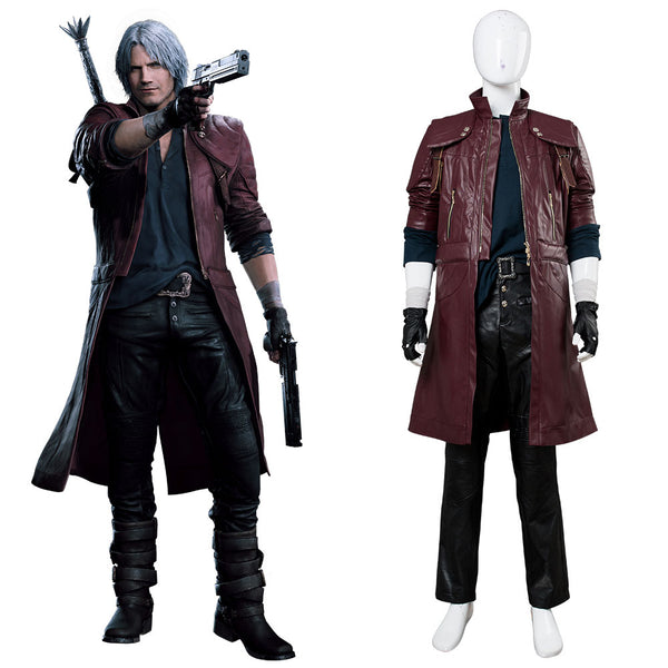 Devil May Cry Dante Cosplay Costume DMC 5 Deluxe Leather Full Set :  Clothing, Shoes & Jewelry 